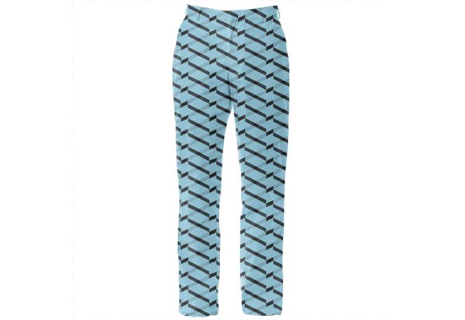 Blue and Black Chevron Glitch