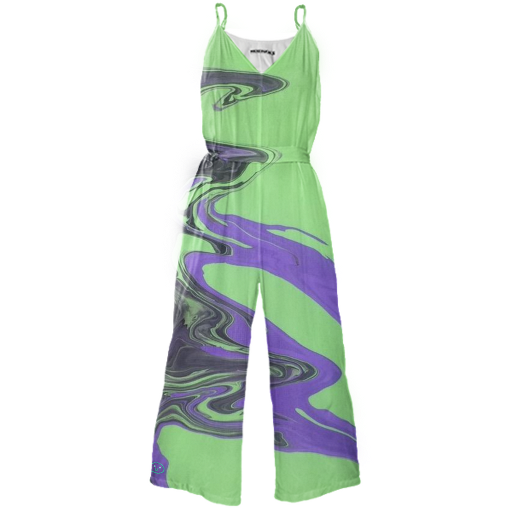 GREEN X PURPLE ACID WAIST JUMPSUIT by Tyreikandrew™️