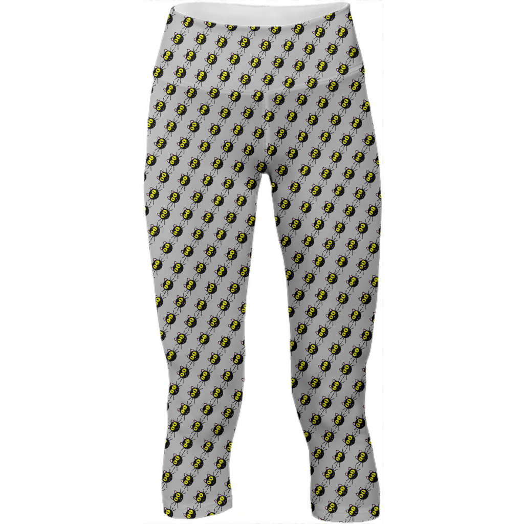 Grey yoga pants with black cats