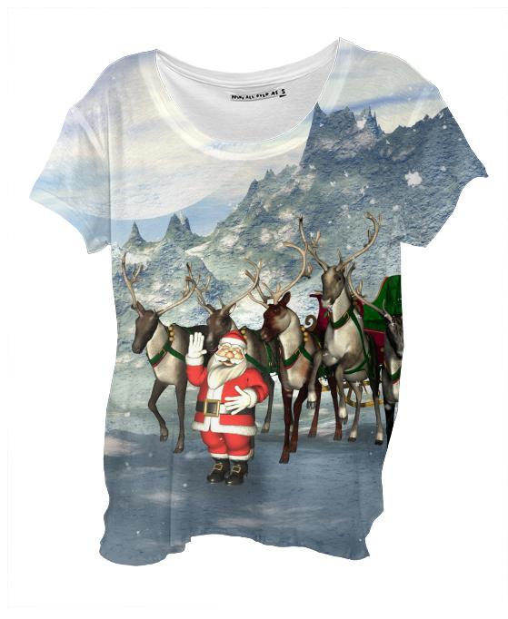 Funny Santa Claus with reindeer