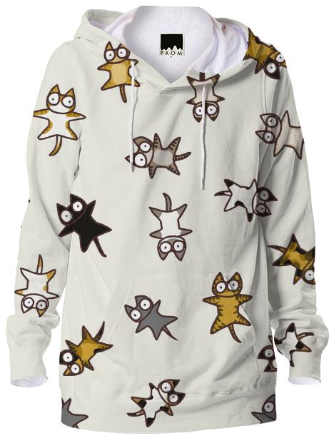 Lots of Cats Ivory white Hoodie
