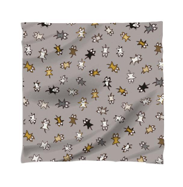 Lots of Cats Beige gray Scarf