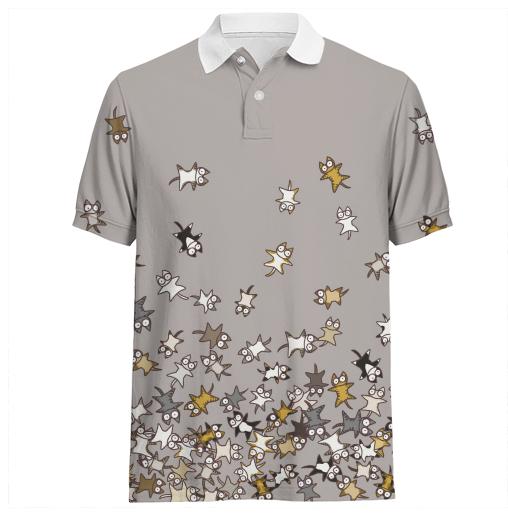 Lots of Cats Beige gray Polo Shirt