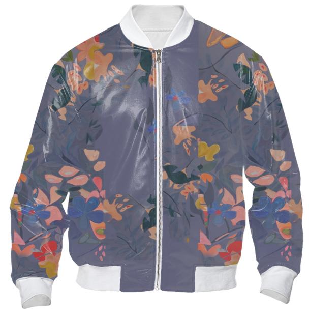 Layered Floral Bomber Jacket