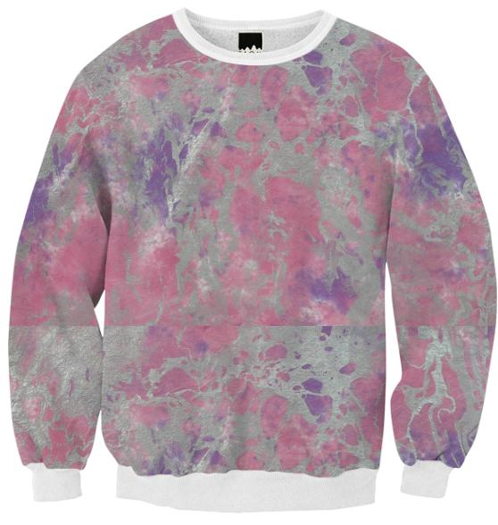 Pink Marble Crew Neck