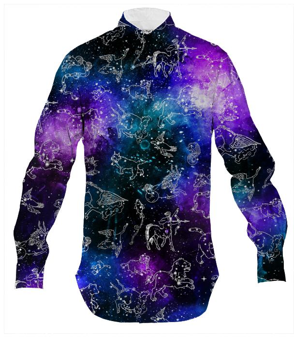 Animal Constellations Galaxy Mens Shirt