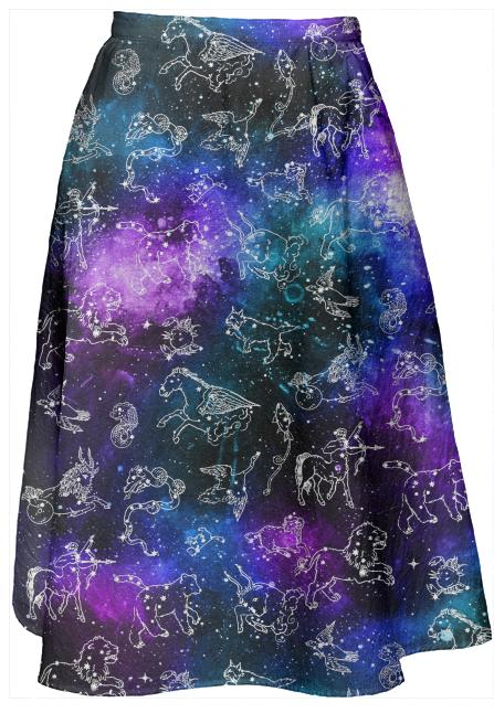 Animal Constellations Galaxy Skirt