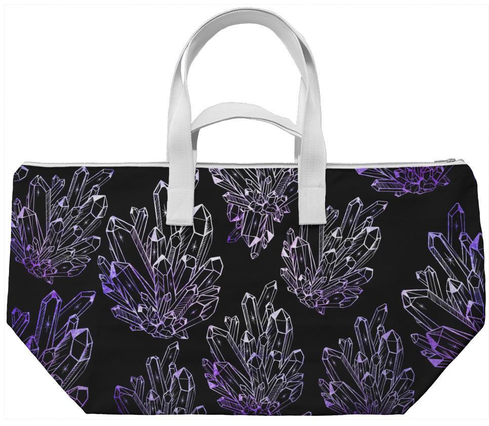 Amethyst Crystal Cluster Pattern Weekender
