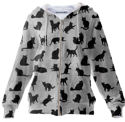 Green Eyed Cat pattern Hoodie