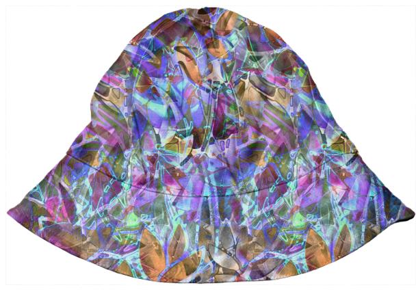 Kids Bucket Hat Floral Abstract Stained Glass G37