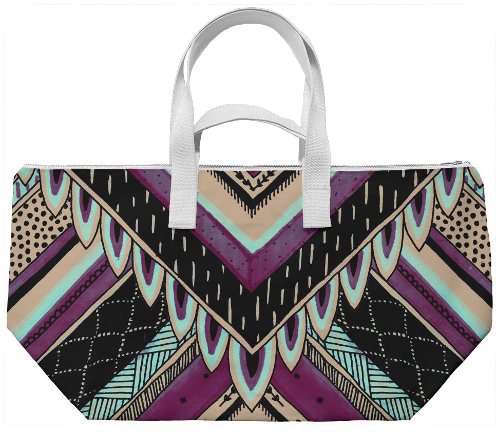Purple Feathers Weekend Bag
