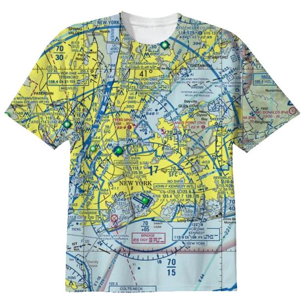Aeronautical Chart T Shirt