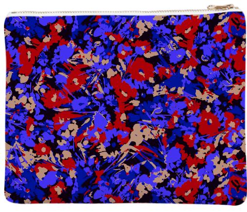 Blue and red floral