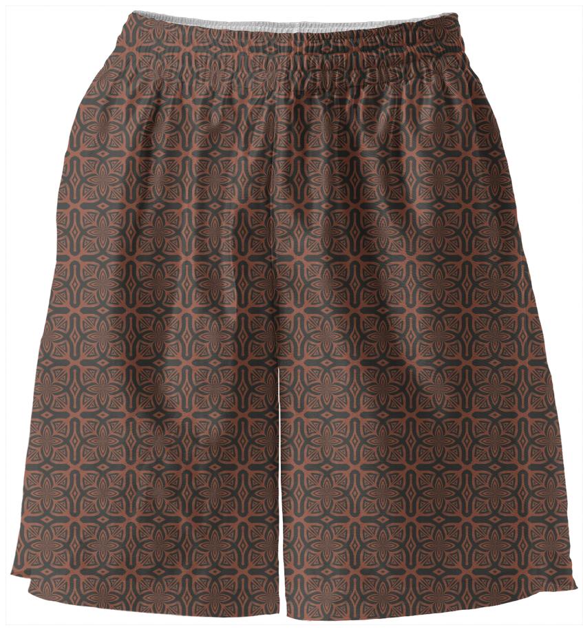 Fire Maze Tile Basketball Shorts