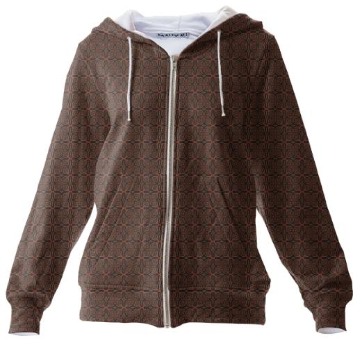 Fire Maze Tile Zip Hoodie