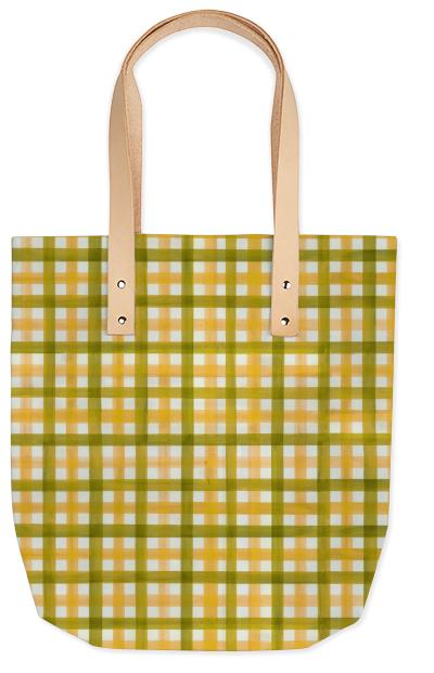 Mustard Plaid Tote