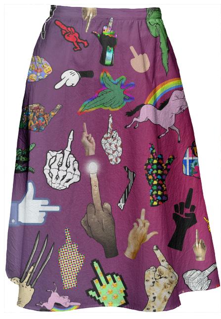 Middle Finger Midi Skirt