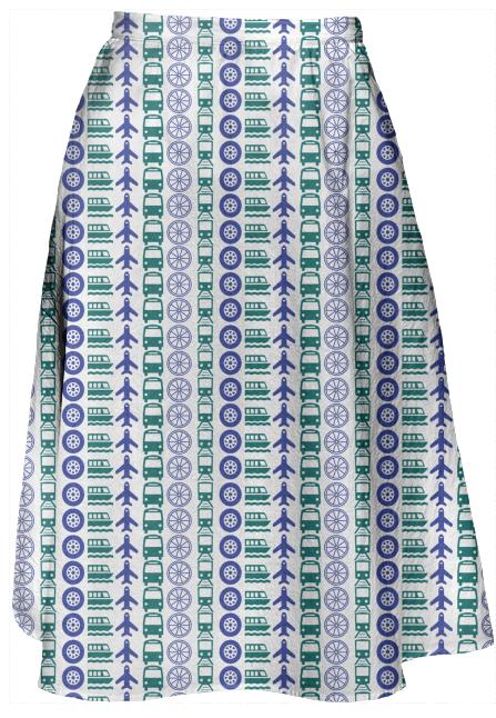 Turquoise Movement Midi Skirt