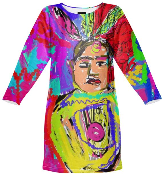 Mod Pop Art Native American Sweat Shirt Dress