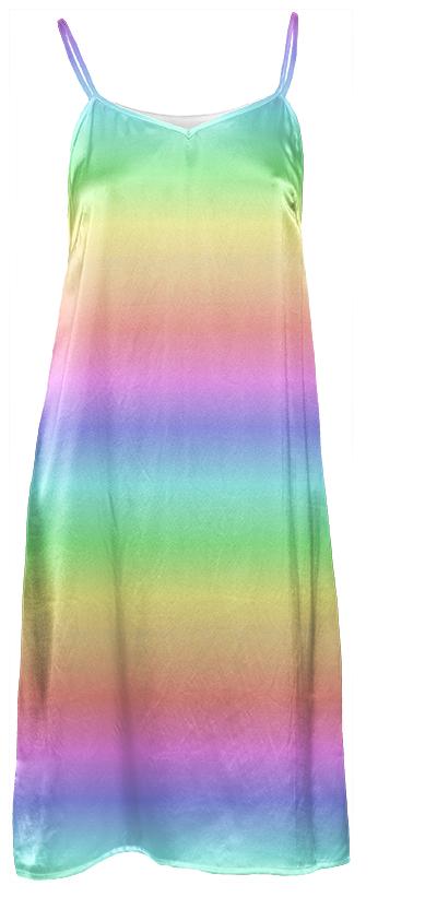 Rainbow Stripes Slip Dress