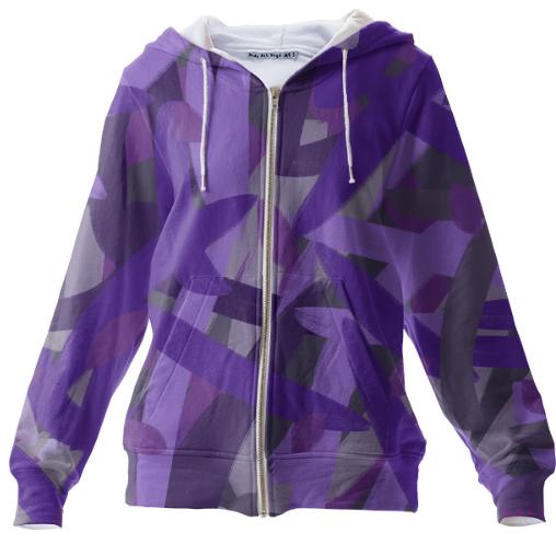 Hurry Purple Unisex Zip Up Hoodie
