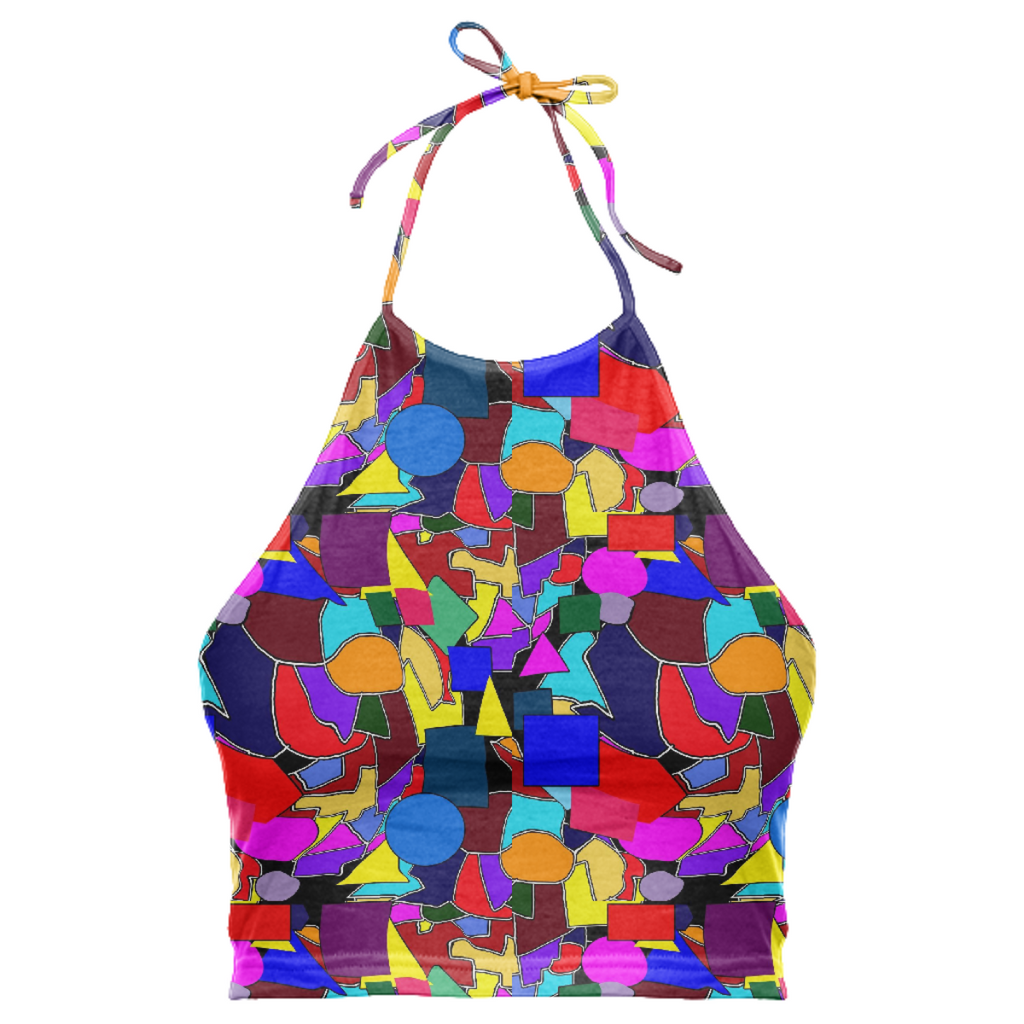 Colorful Shapes Halter Top