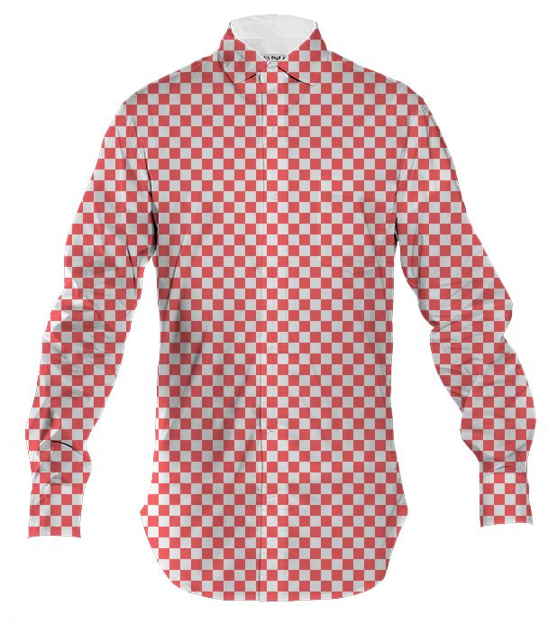 Red and White Checkered Buttown Down