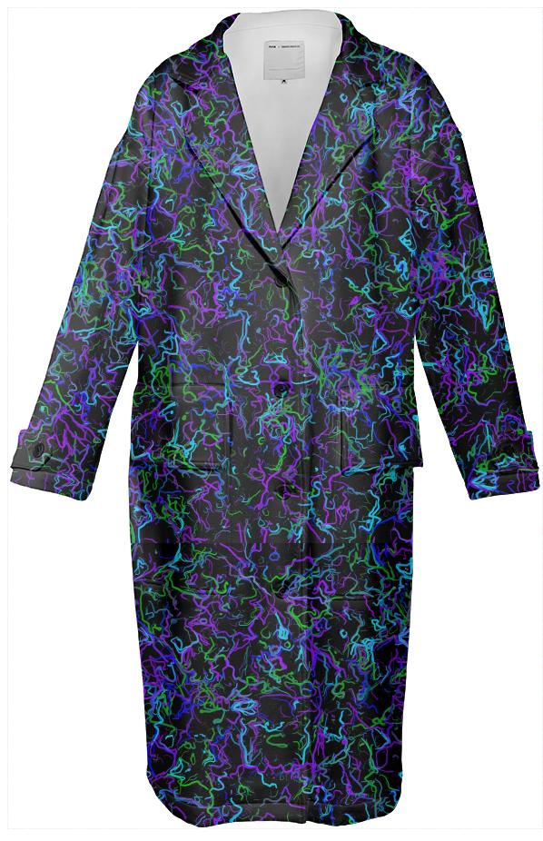 Neon purple blue green and black 4745 Neoprene Trench