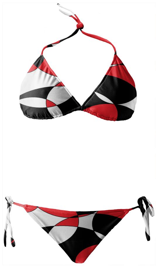 Black white and red bikini