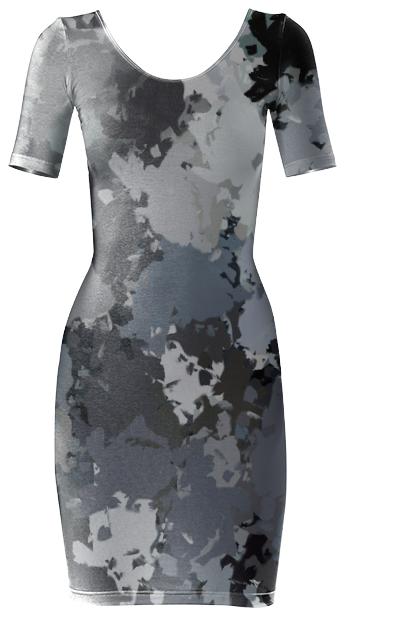Shades of gray paint splatter Bodycon Dress