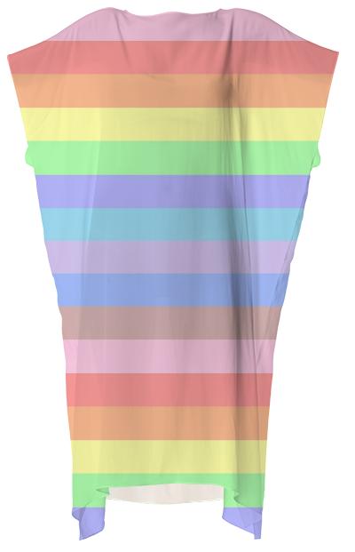 Rainbow Stripes of Pastel Colors Square Dress