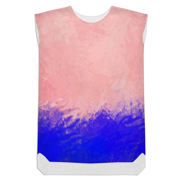 Rose and blue watercolors shift dress