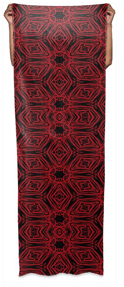 Black and red geometric diamonds 4999 wrap scarf