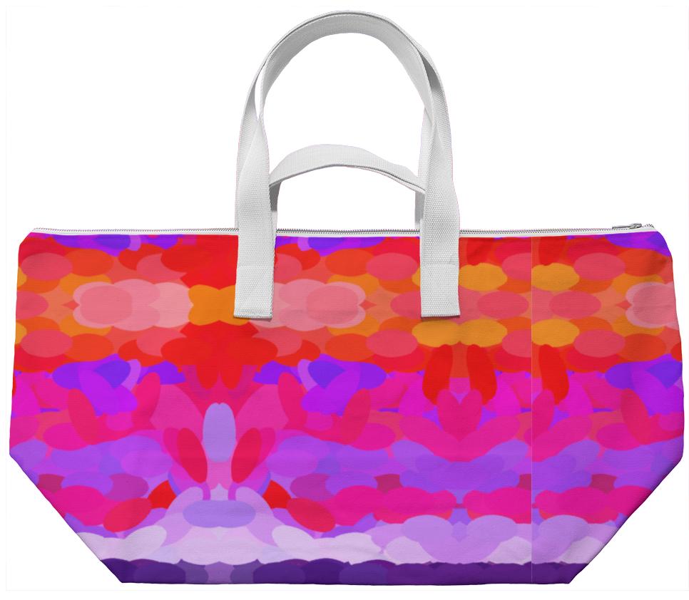 Purple pink and orange tie dye weekend bag