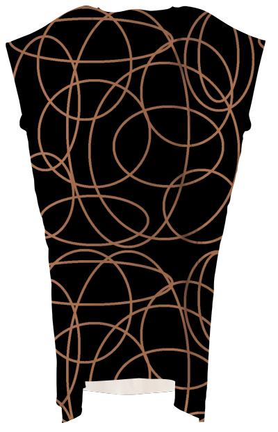 Black and brown doodles VP Square Dress