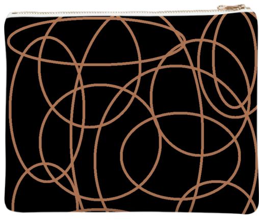 Black and brown doodles neoprene clutch
