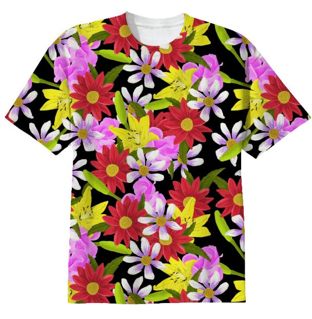 Painted Flowers T shirt