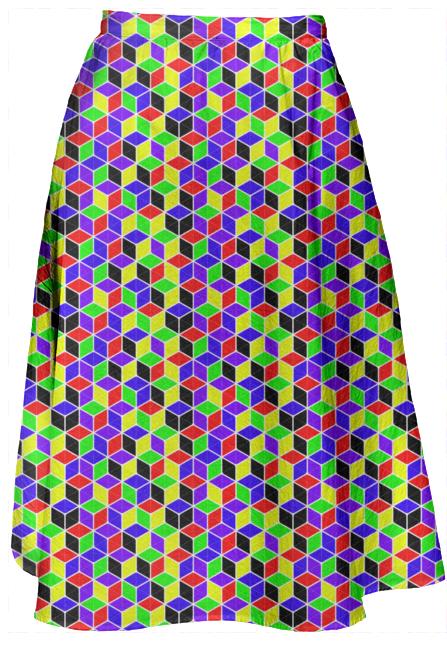 Colorblocked Midi Skirt