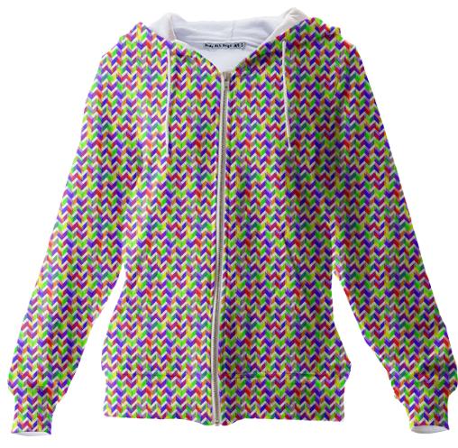 Tiny Rainbow Chevron Hoodie