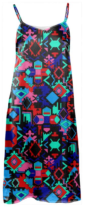 PRINT BINT graphic tapestry Slip Dress