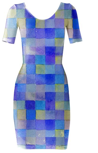 blue mosaic dress