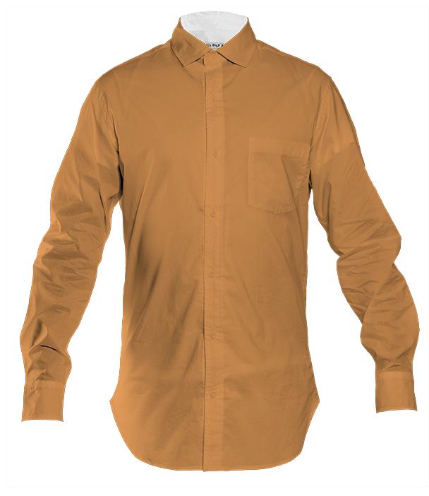 Men s Button Front Shirt Simply Solids Golden Pumpkin