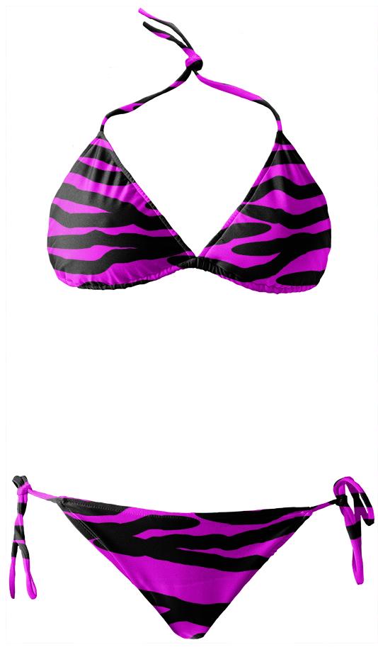 Pink Zebra Stripe Bikini