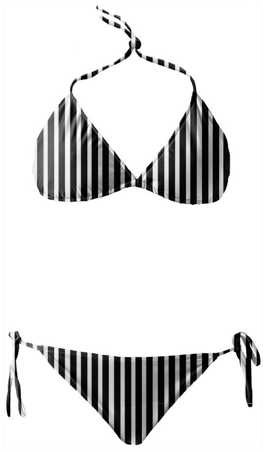 Black And White Stripe Bikini