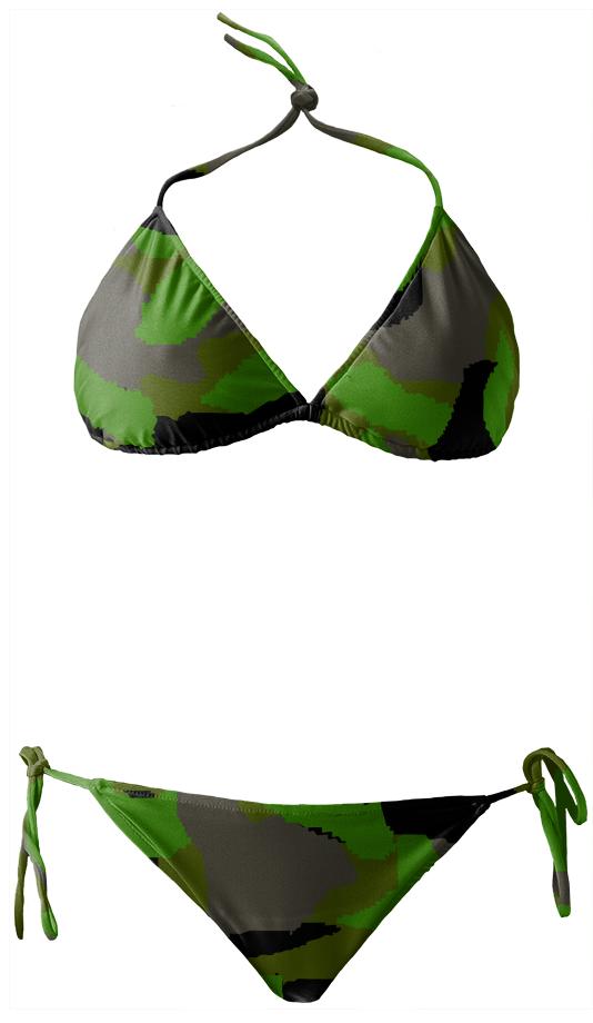 Green Camouflage Bikini
