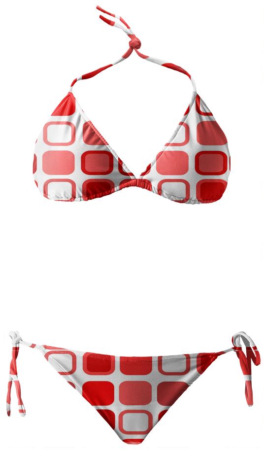 Red Squares Bikini