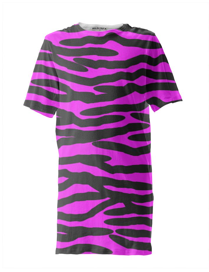 Cerise Pink Zebra Stripe Tall Tee Shirt