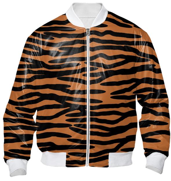 Tiger Skin Design Bomber Jacket