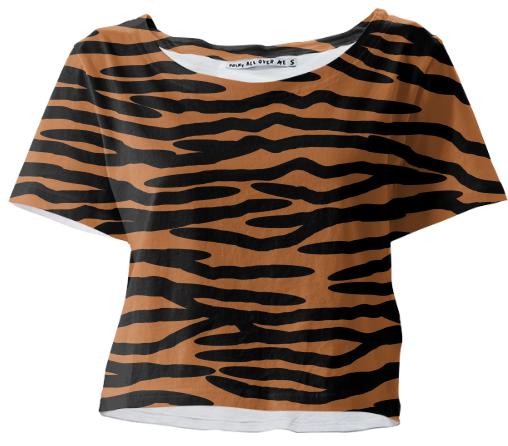 Tiger Skin Pattern Crop Shirt