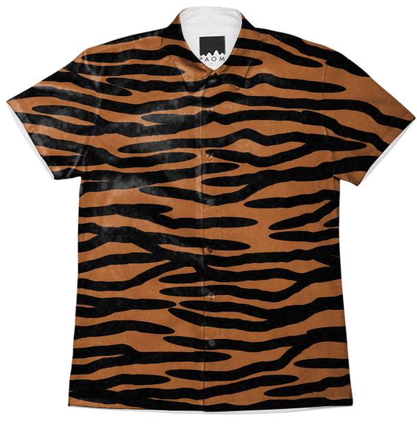 Tiger Skin Design Short Sleeve Shirt
